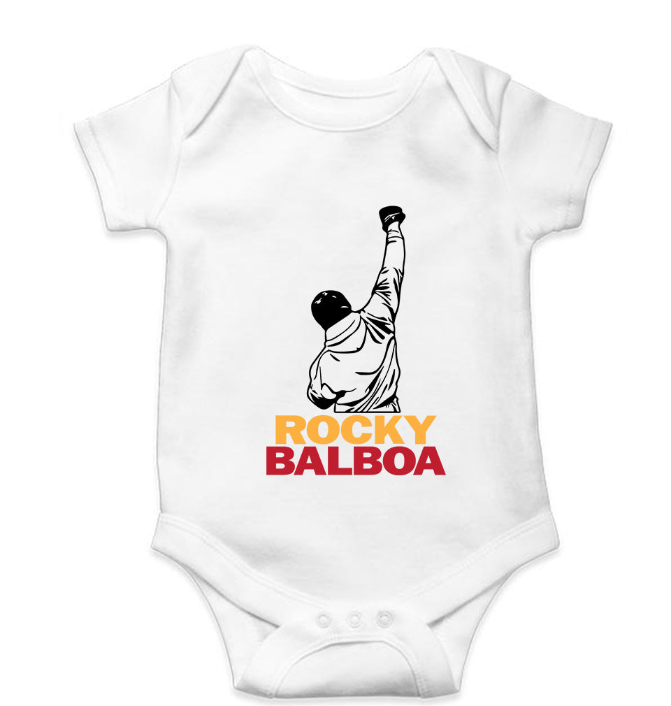 Rocky Balboa Kids Romper For Baby Boy/Girl-0-5 Months(18 Inches)-White-Ektarfa.online