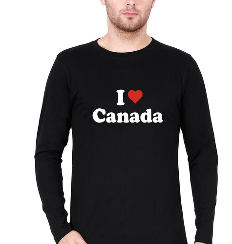 I Love Canada T Full Sleeves T-Shirt for Men-Black-Ektarfa.online