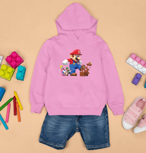 Mario Kids Hoodie for Boy/Girl-1-2 Years(24 Inches)-Light Baby Pink-Ektarfa.online