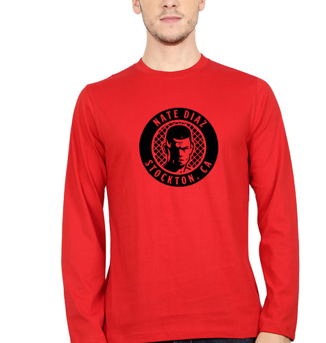 Nate Diaz UFC Full Sleeves T-Shirt for Men-Red-Ektarfa.online