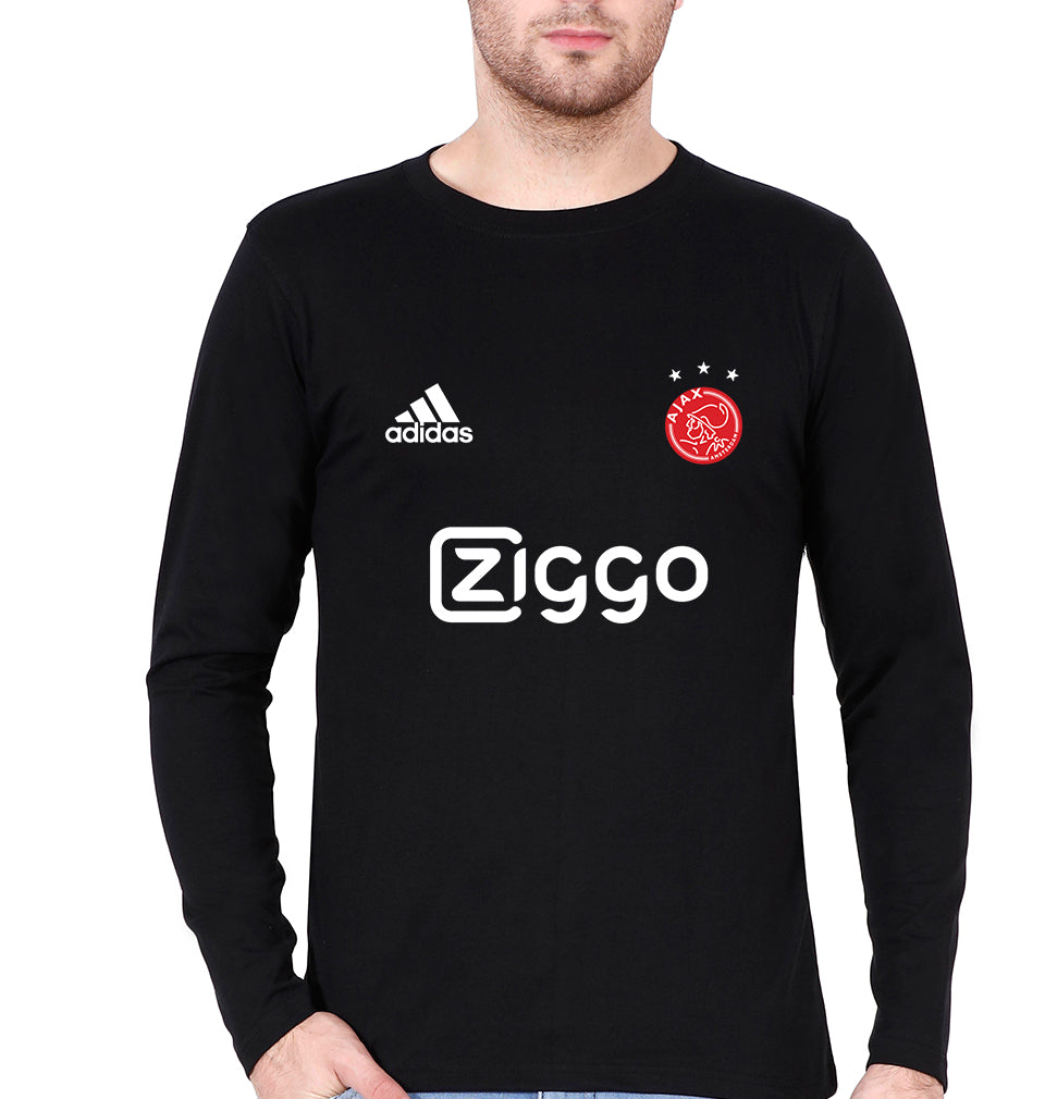 Ajax 2021-22 Full Sleeves T-Shirt for Men-S(38 Inches)-Black-Ektarfa.online