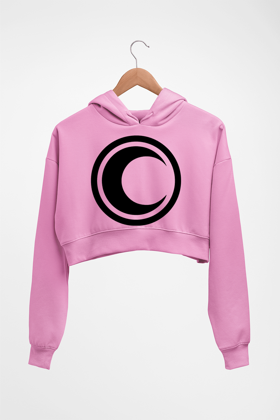 Moon Knight Crop HOODIE FOR WOMEN-Light Baby Pink-Ektarfa.online