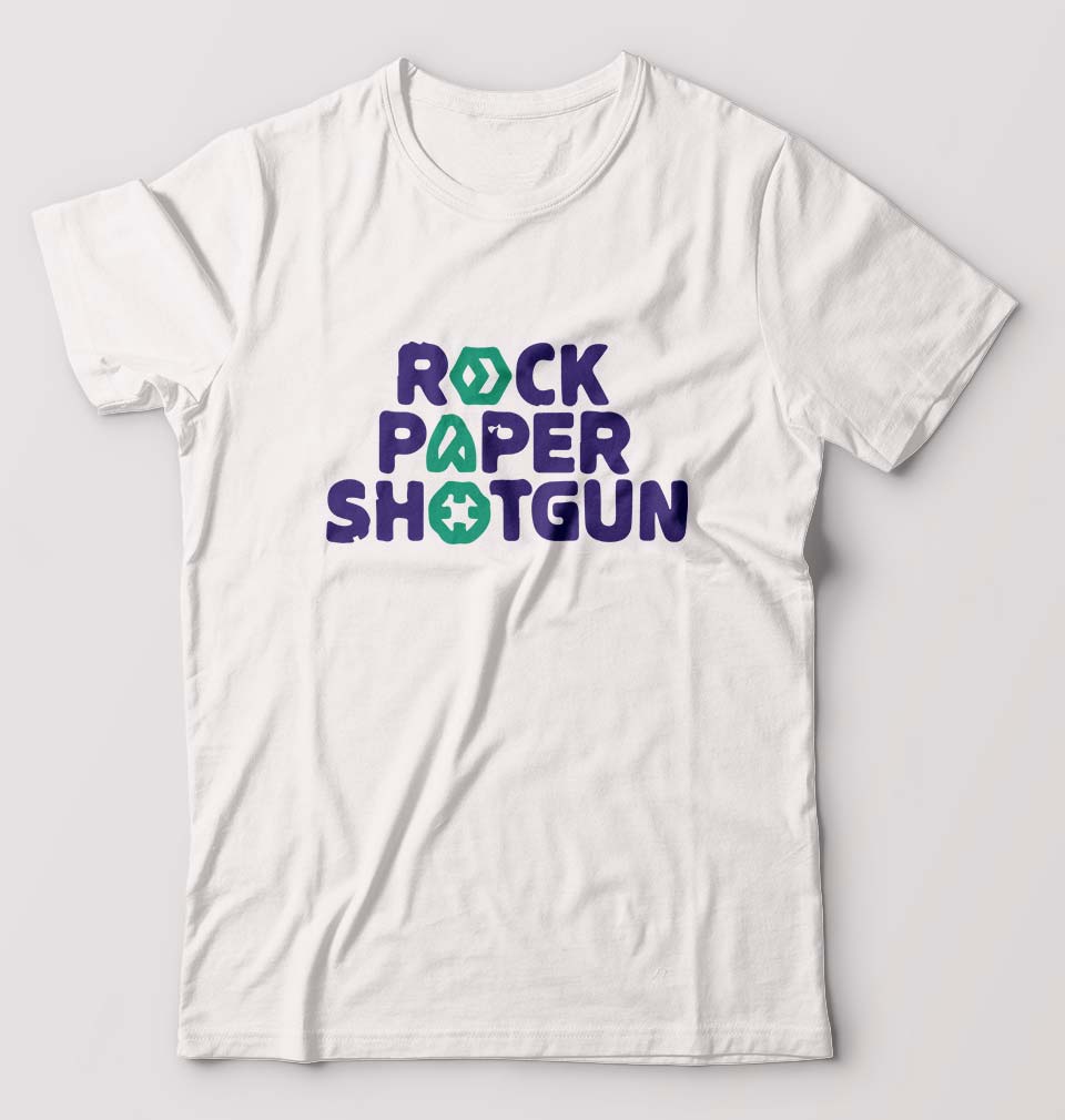 Rock Paper Shotgun T-Shirt for Men-White-Ektarfa.online