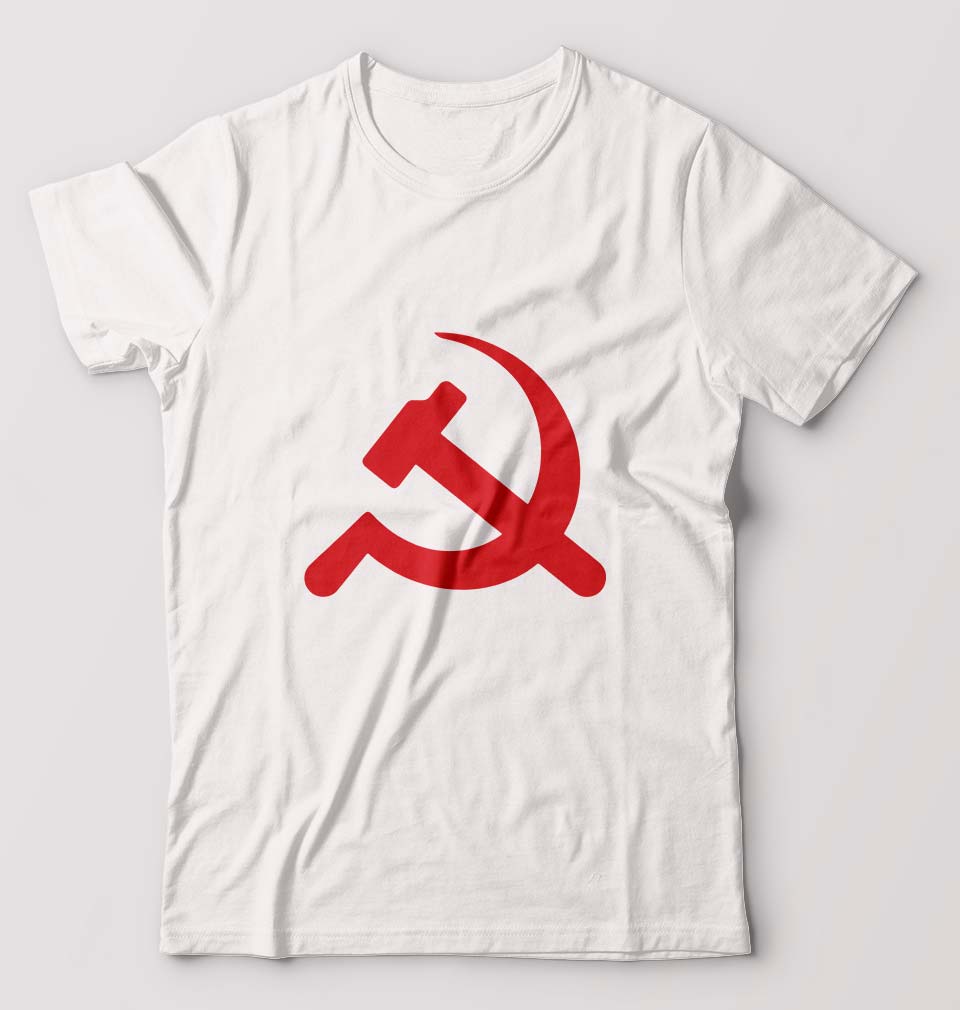 Communist party T-Shirt for Men-S(38 Inches)-White-Ektarfa.online
