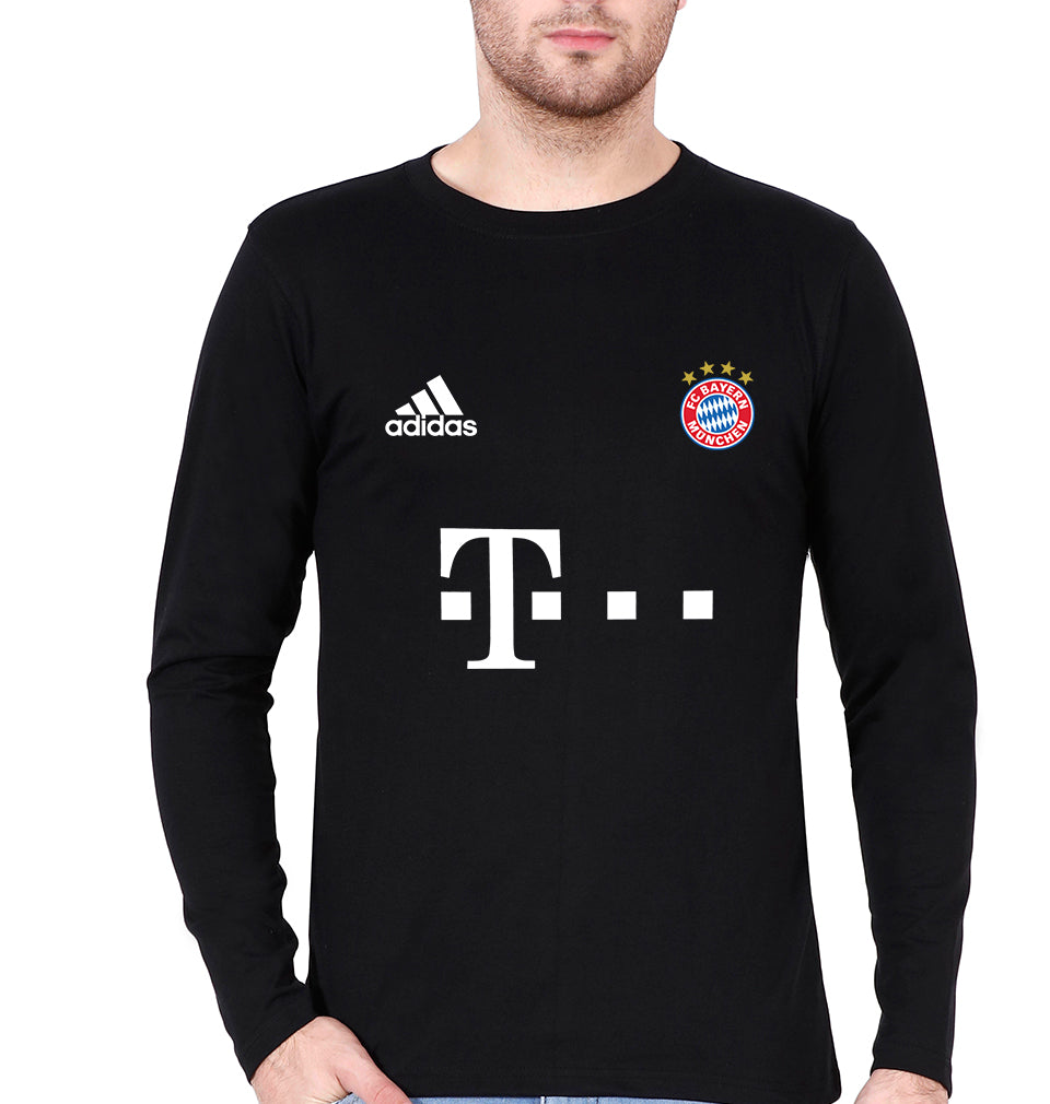FC Bayern Munich 2021-22 Full Sleeves T-Shirt for Men-S(38 Inches)-Black-Ektarfa.online