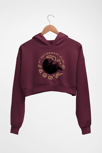 Fantastic Beasts Crop HOODIE FOR WOMEN-Maroon-Ektarfa.online
