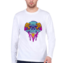 Load image into Gallery viewer, Trippy Psychedelic Skull Full Sleeves T-Shirt for Men-White-Ektarfa.online
