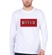 Load image into Gallery viewer, Netflix Full Sleeves T-Shirt for Men-White-Ektarfa.online
