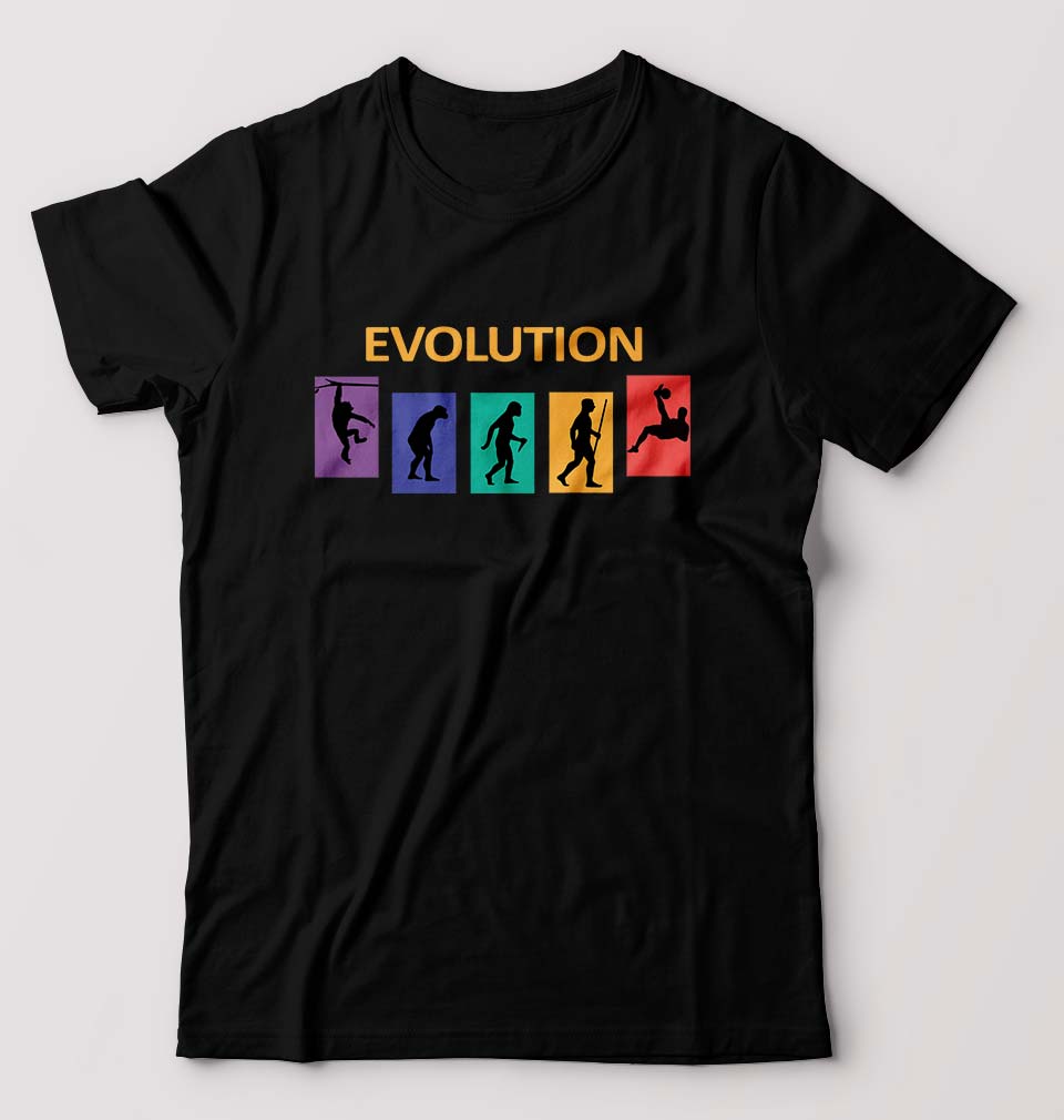 Evolution Football T-Shirt for Men-S(38 Inches)-Black-Ektarfa.online