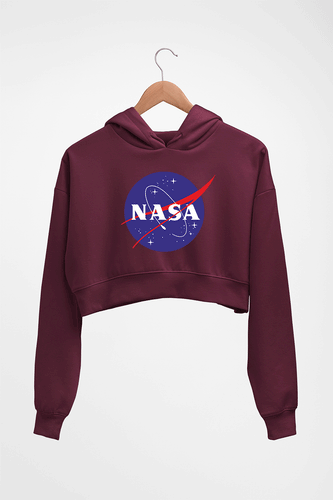 Nasa Crop HOODIE FOR WOMEN-Maroon-Ektarfa.online