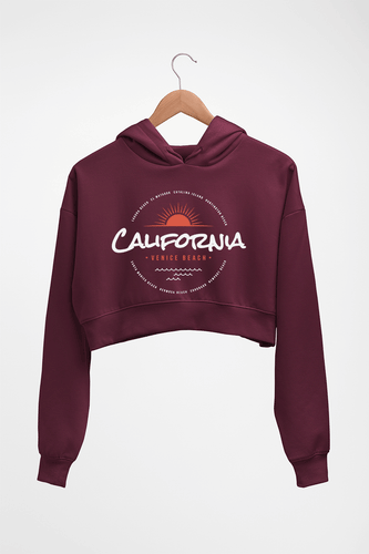 California Crop HOODIE FOR WOMEN-Maroon-Ektarfa.online