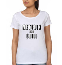 Load image into Gallery viewer, Netflix and Chill T-Shirt for Women-White-Ektarfa.online
