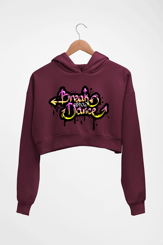 Graffiti Crop HOODIE FOR WOMEN-Maroon-Ektarfa.online