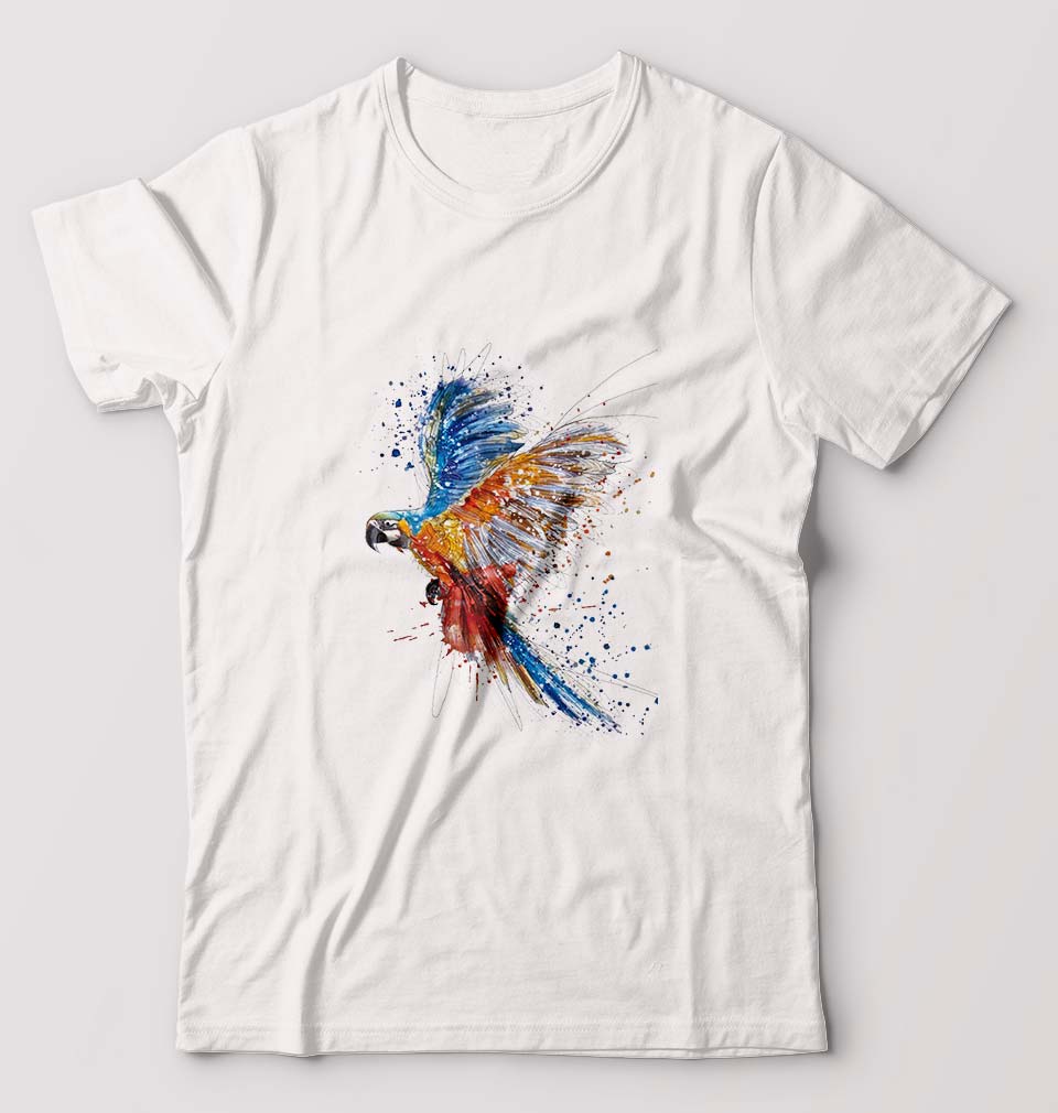 Parrot T-Shirt for Men-White-Ektarfa.online