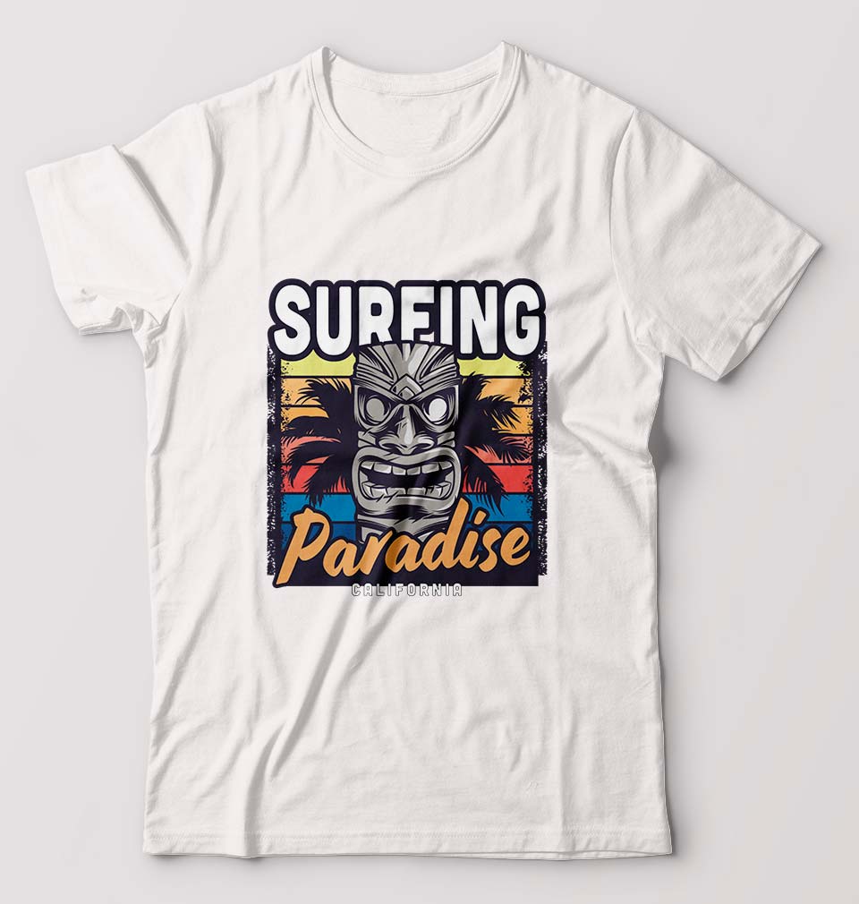 Surfing California Wild T-Shirt for Men-S(38 Inches)-White-Ektarfa.online