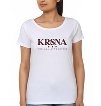 Load image into Gallery viewer, Krsna T-Shirt for Women-XS(32 Inches)-White-Ektarfa.online
