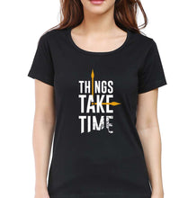 Load image into Gallery viewer, Time T-Shirt for Women-XS(32 Inches)-Black-Ektarfa.online
