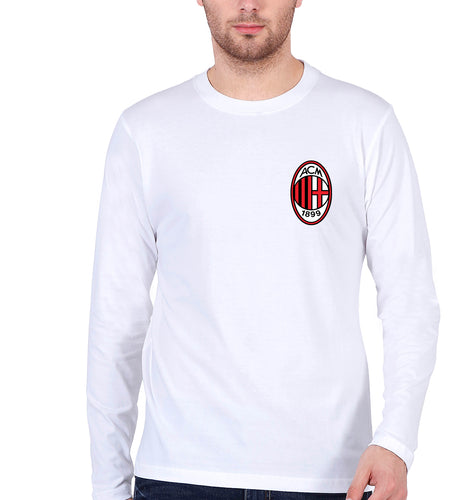 A.C. Milan Full Sleeves T-Shirt for Men-White-Ektarfa.online