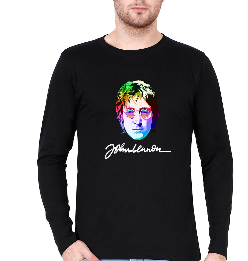 John Lennon Full Sleeves T-Shirt for Men-Black-Ektarfa.online