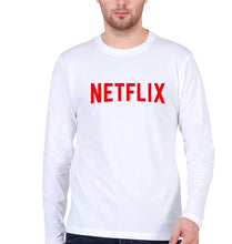 Load image into Gallery viewer, Netflix Full Sleeves T-Shirt for Men-White-Ektarfa.online
