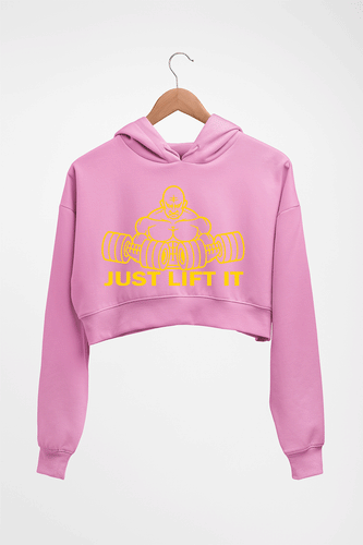 Gym Lift Crop HOODIE FOR WOMEN-Light Baby Pink-Ektarfa.online