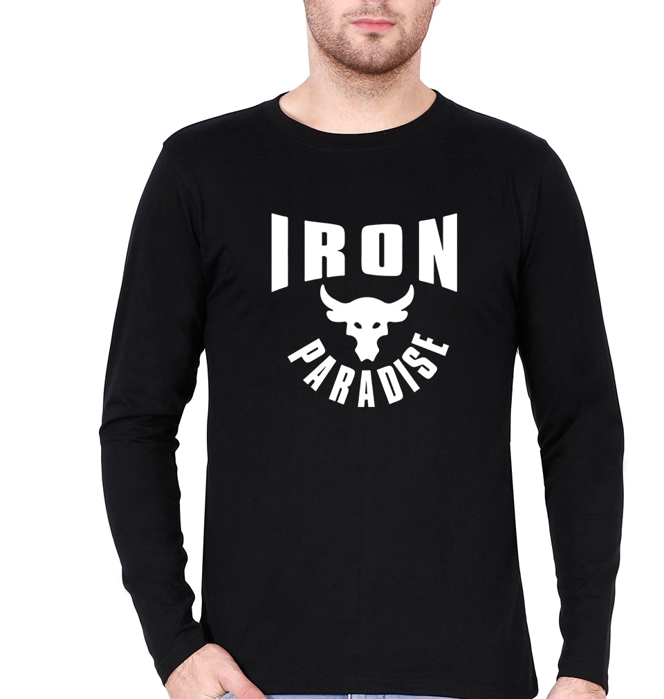 Iron Paradise Full Sleeves T-Shirt for Men-Black-Ektarfa.online