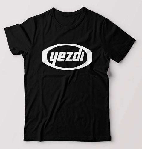 Yezdi T-Shirt for Men-S(38 Inches)-Black-Ektarfa.online