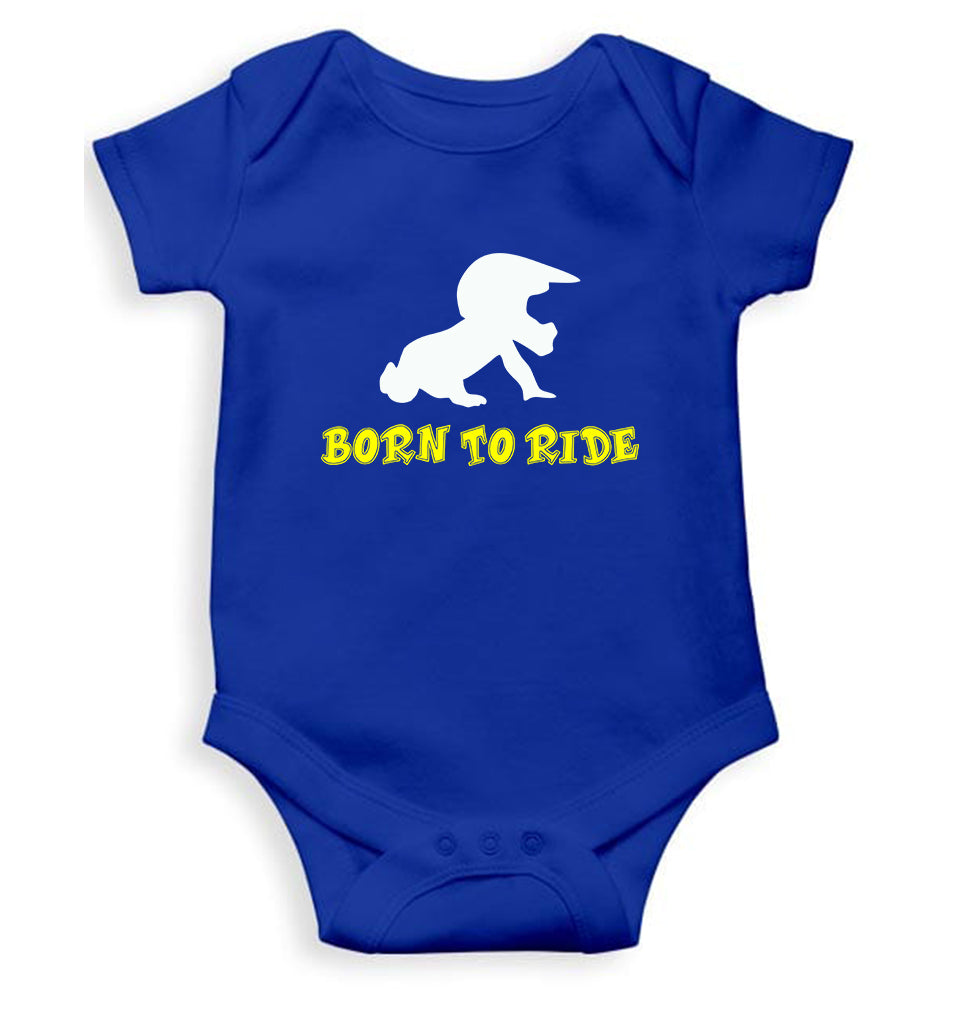 Born To Ride Kids Romper For Baby Boy/Girl-0-5 Months(18 Inches)-Royal Blue-Ektarfa.online