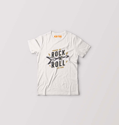 Rock N Roll Kids T-Shirt for Boy/Girl-White-Ektarfa.online