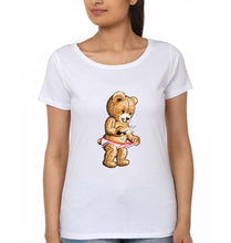 Load image into Gallery viewer, Domrebel Bear T-Shirt for Women-White-Ektarfa.online
