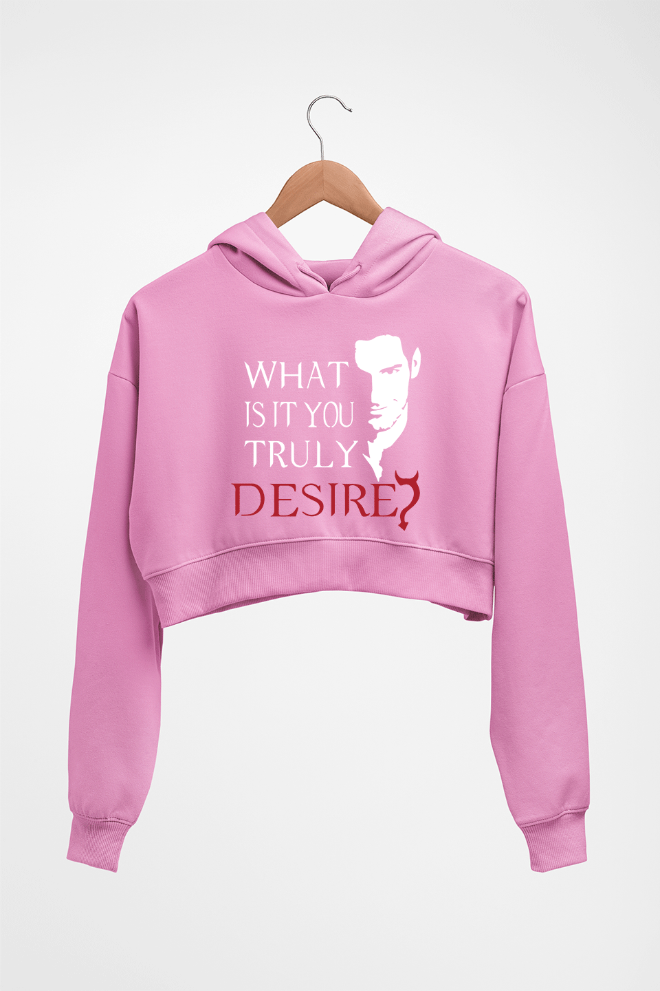 Lucifer Crop HOODIE FOR WOMEN-Light Baby Pink-Ektarfa.online