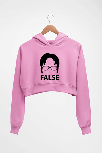 Dwight Schrute Crop HOODIE FOR WOMEN-Light Baby Pink-Ektarfa.online