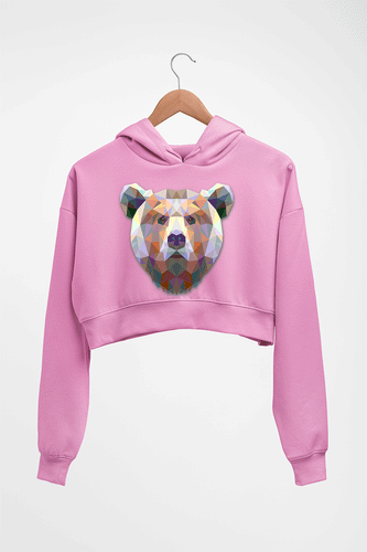 Bear Crop HOODIE FOR WOMEN-Light Baby Pink-Ektarfa.online