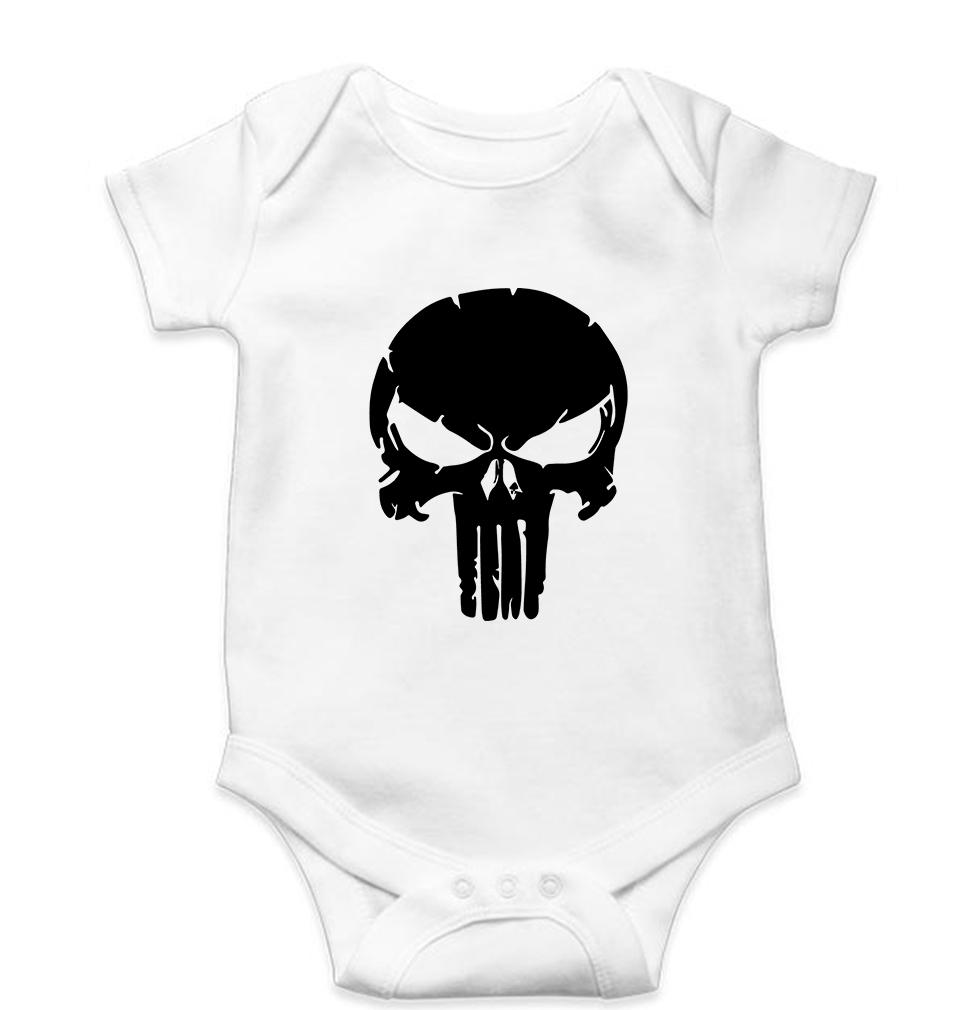 Punisher Kids Romper For Baby Boy/Girl-0-5 Months(18 Inches)-White-Ektarfa.online