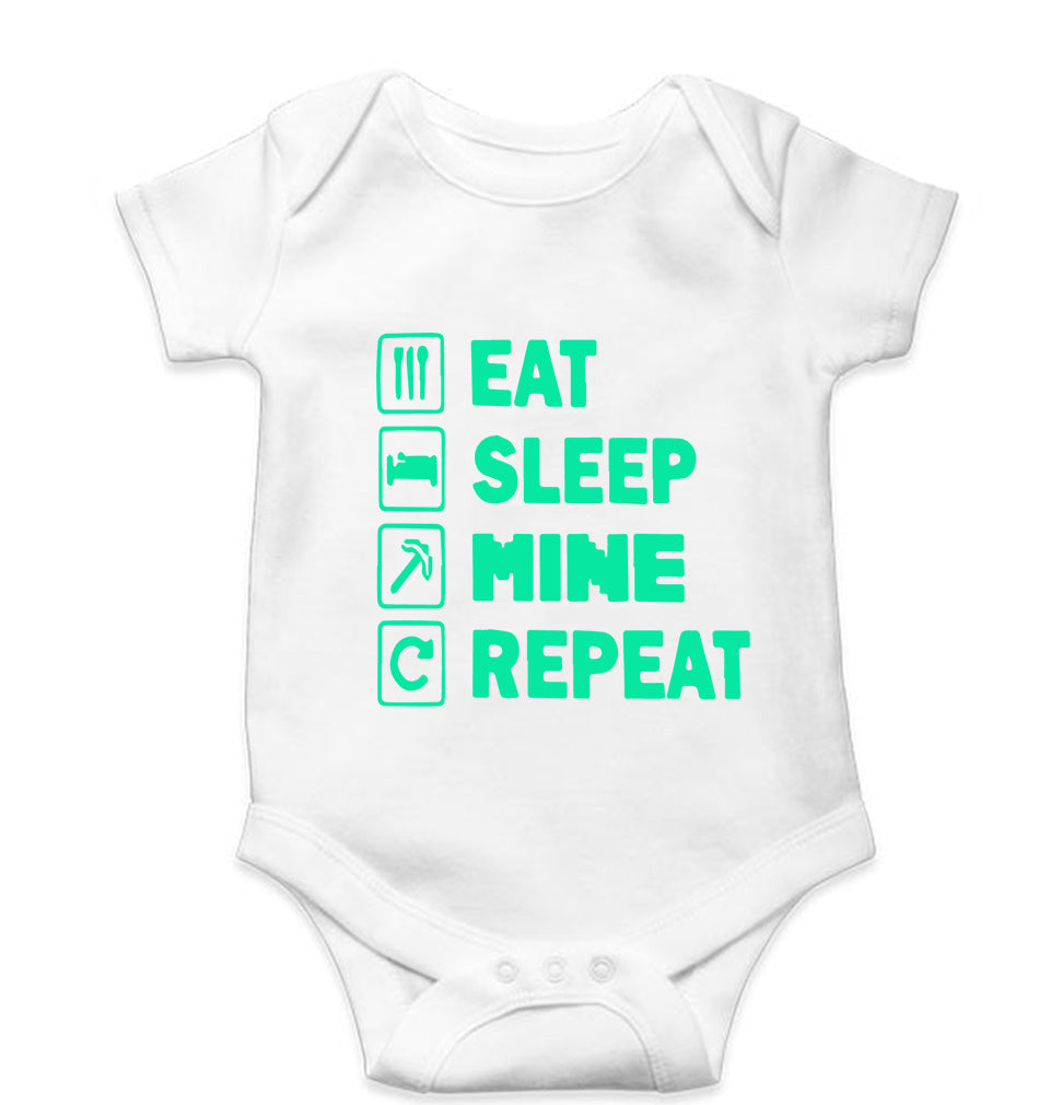 Minecraft Kids Romper For Baby Boy/Girl-0-5 Months(18 Inches)-White-Ektarfa.online