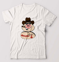 Load image into Gallery viewer, Pig Funny T-Shirt for Men-S(38 Inches)-White-Ektarfa.online
