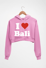 Load image into Gallery viewer, I Love Bali Crop HOODIE FOR WOMEN-Light Baby Pink-Ektarfa.online
