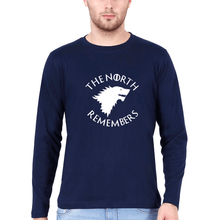 Load image into Gallery viewer, GOT Game Of Thrones North Remembers Full Sleeves T-Shirt for Men-Navy Blue-Ektarfa.online
