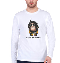 Load image into Gallery viewer, Geek Monkey Full Sleeves T-Shirt for Men-White-Ektarfa.online
