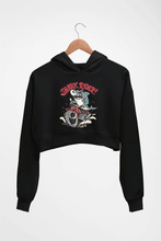 Load image into Gallery viewer, Shark Rider Crop HOODIE FOR WOMEN-Black-Ektarfa.online
