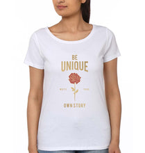 Load image into Gallery viewer, Be Unique T-Shirt for Women-XS(32 Inches)-White-Ektarfa.online

