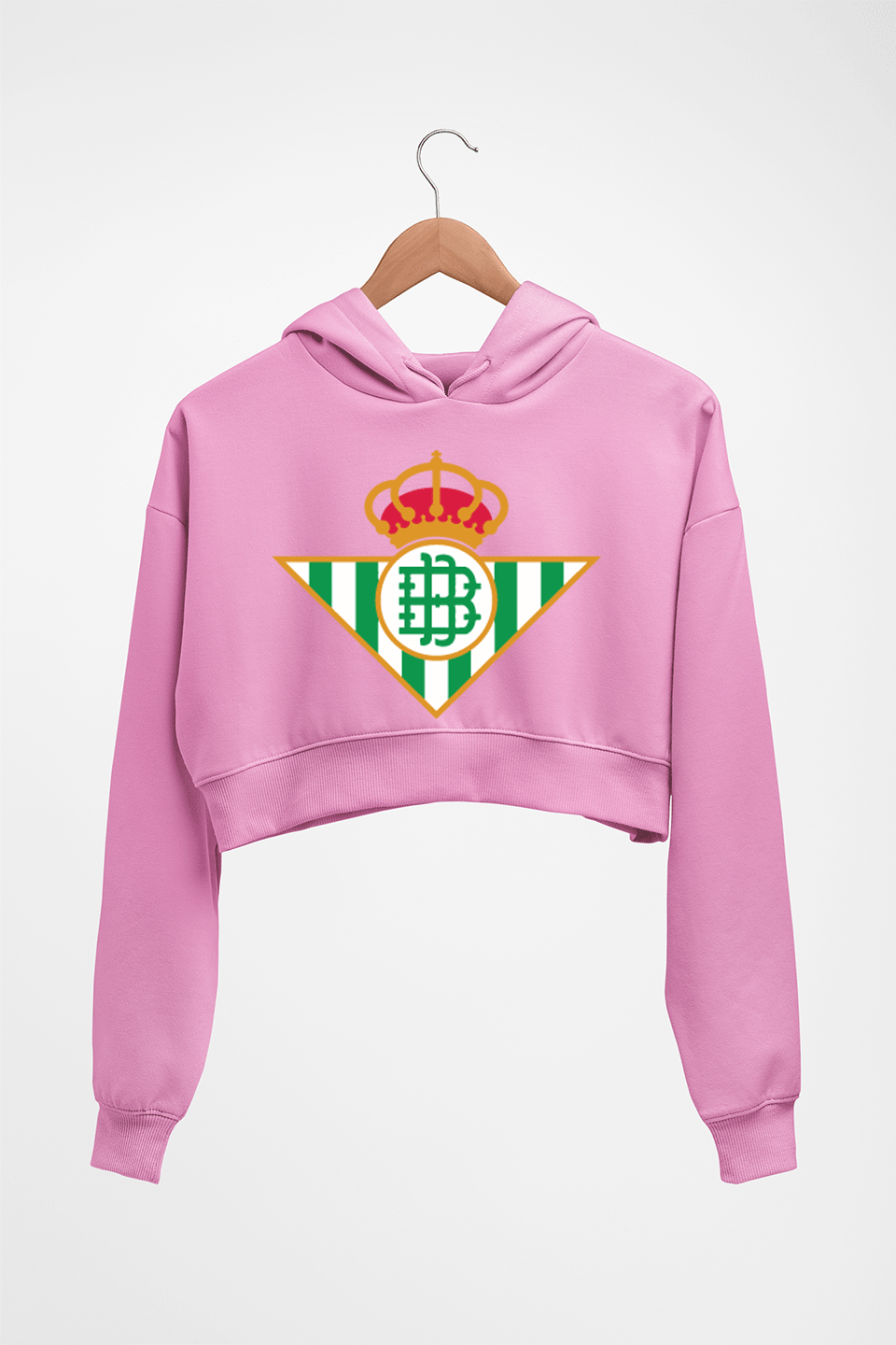 Real-Betis Crop HOODIE FOR WOMEN-Light Baby Pink-Ektarfa.online