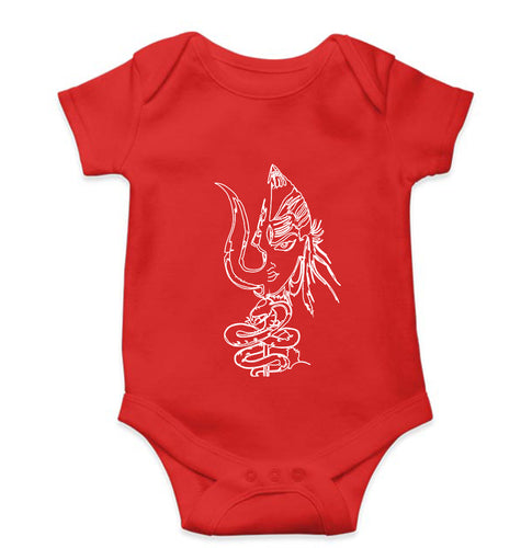 Mahakal Mahadev Bholenath Shiva Shivji Kids Romper For Baby Boy/Girl-0-5 Months(18 Inches)-Red-Ektarfa.online