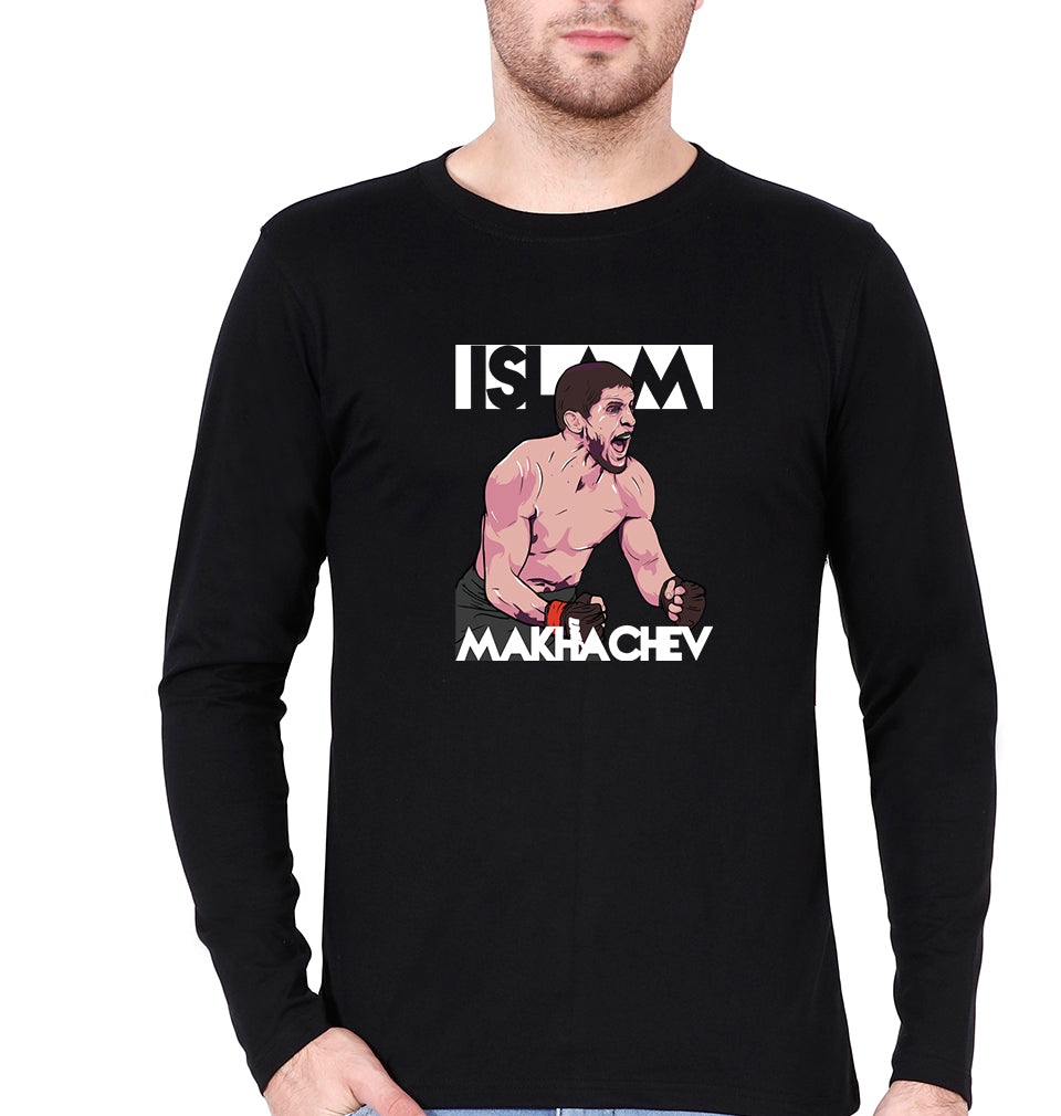 Islam Makhachev Full Sleeves T-Shirt for Men-Black-Ektarfa.online