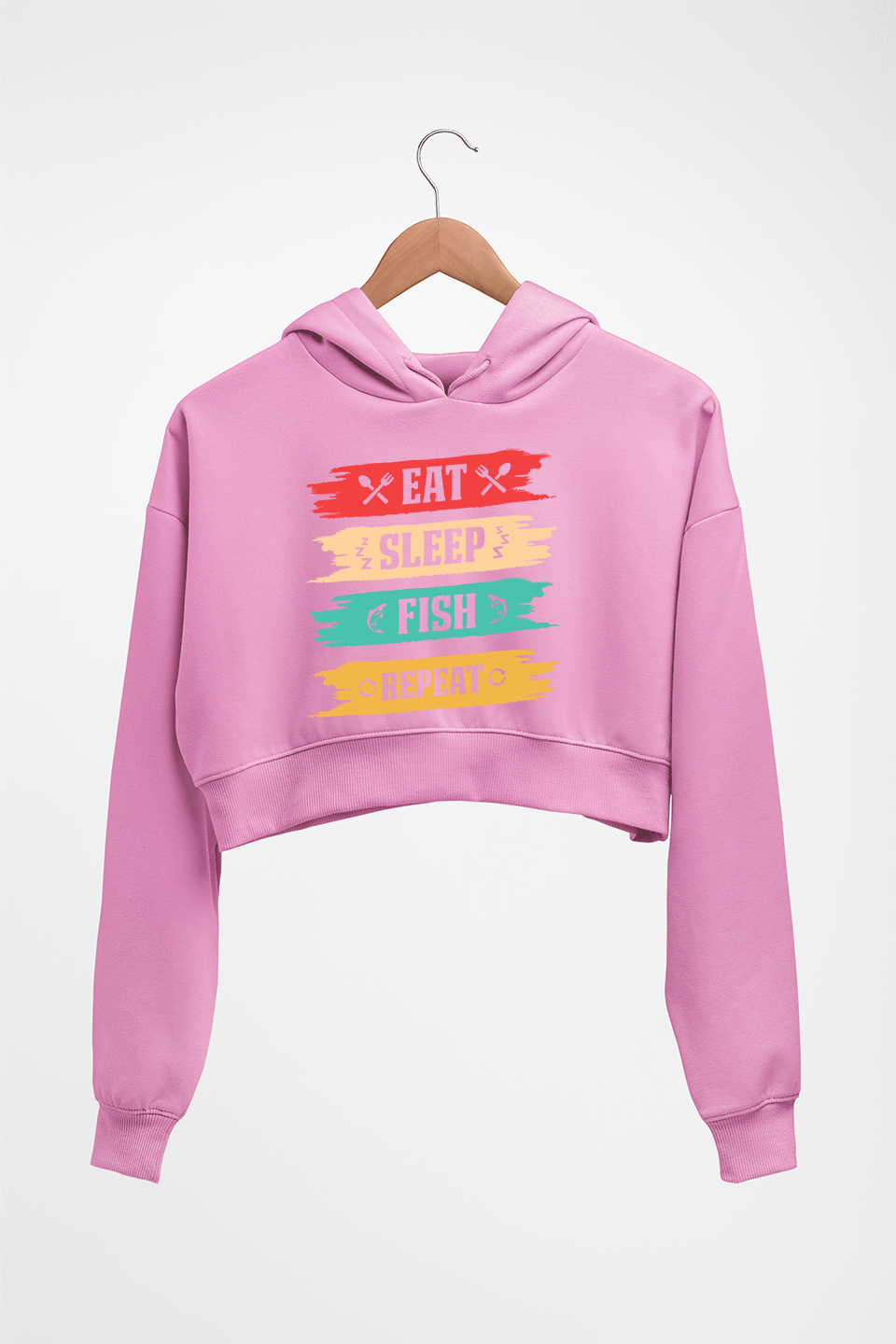Fishing Crop HOODIE FOR WOMEN-Light Baby Pink-Ektarfa.online