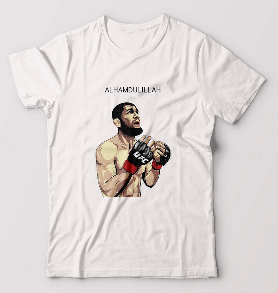 Khabib Nurmagomedov T-Shirt for Men-White-Ektarfa.online