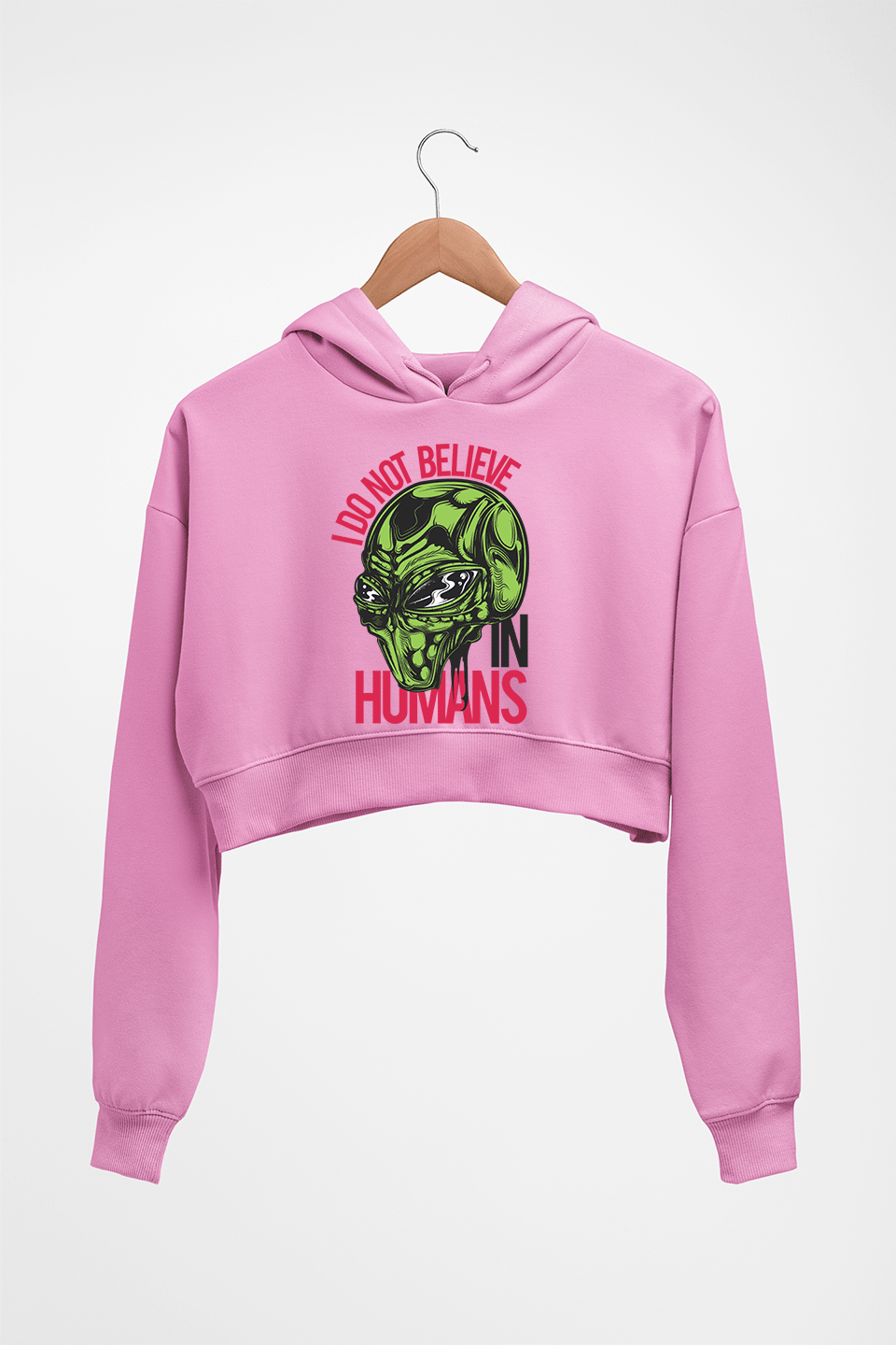 Alien Crop HOODIE FOR WOMEN-Light Baby Pink-Ektarfa.online