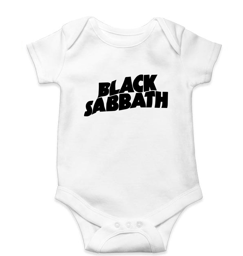 Black Sabbath Kids Romper For Baby Boy/Girl-0-5 Months(18 Inches)-White-Ektarfa.online