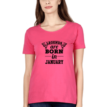 Load image into Gallery viewer, Legends are Born in January T-Shirt for Women-Pink-Ektarfa.online
