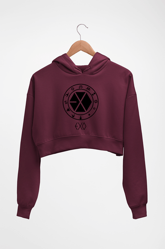 EXO Crop HOODIE FOR WOMEN-Maroon-Ektarfa.online